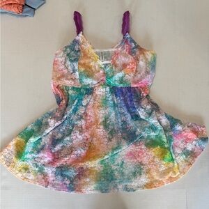 Multicolor Lace-Overlay Women’s Camisole with Purple Straps
